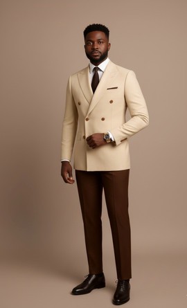 Blazer blond croisé à double boutonnage