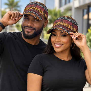 Casquette de baseball à visière en bogolan | Accessoire de mode africain | Bynelo