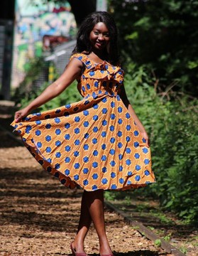 Robe évasée imprimée wax