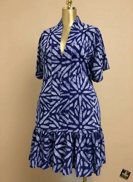 Robe péplum en batik