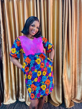 Robe courte Ankara, imprimé Ankara, robe d’été