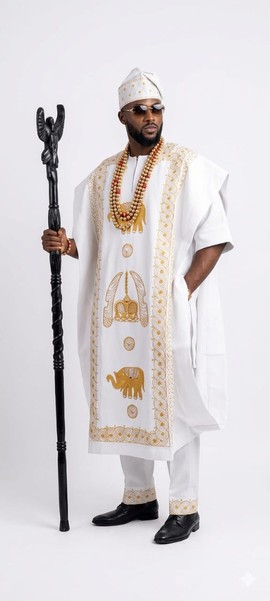 White Agbada with embroidery