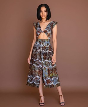 Stunning African Print Cut-Out Dress – Perfect for Summer Fashion