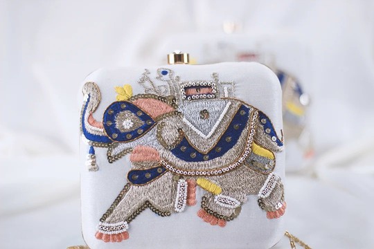 Embellished Royal Elephant Clutch