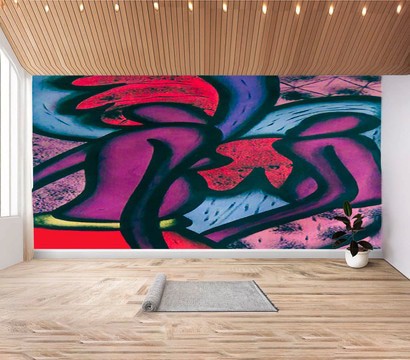 Yoruba Wall Art Large Stickers in Colorful Abstract Print