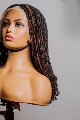 Sister locs frontal lace wig,16 inches