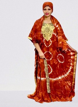 Magnificent maxi boubou with its shawl + belt