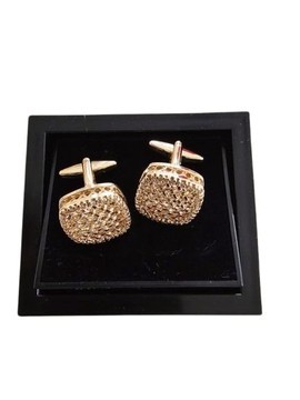 Gold Textured Square Cufflinks