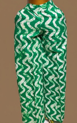vibrant green zigzag-patterned trousers for a stylish statement