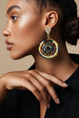 Boucles d'oreilles en wax forme spirale