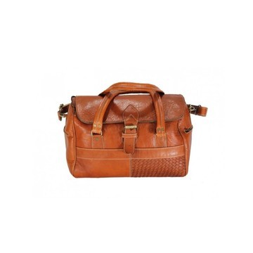 Handmade genuine leather travel bag with shoe compartment - Large weekend bag