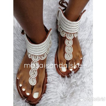 Sandales de gladiateur, gladiateurs Masaï, sandales de gladiateur en perles Masai, sandales d'été, sandales pour femmes