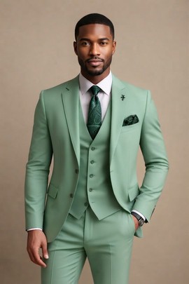 Costume trois pièces vert sauge