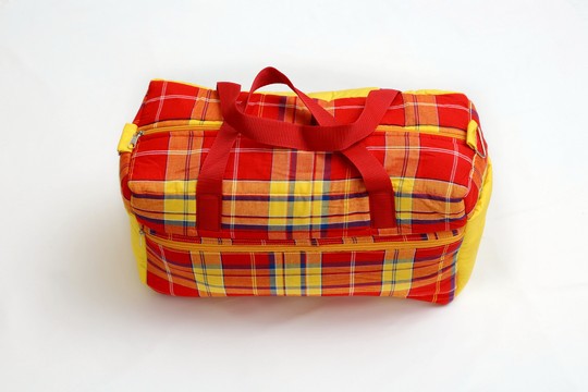 Diaper bag Madras Red Handmade