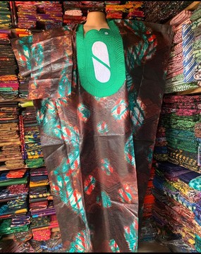 Adire Boubou, African Bubu, African Print Kaftan, Adire Silk Dress, Tie &amp; Dye Dress
