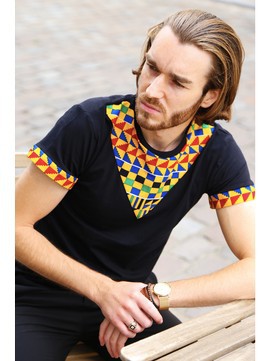 Men's "Kenté" bent t-shirt waxkundadesign