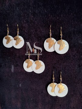 Brass earrings , brass and bone earrings , Wholesale brass earrings