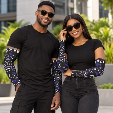 African Tribal Mudcloth Arm Warmers Gloves | Afrocentric Fashion Accessories | Bynelo