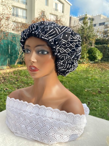 Reversible wax &amp; satin beanie / size Large