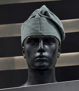 Handcrafted Aso-Oke Forage Cap – Sage Green / Olive Grey Traditional Nigerian Cap