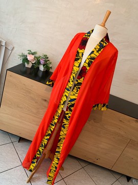 Fluid kimono Hibiscus flower print