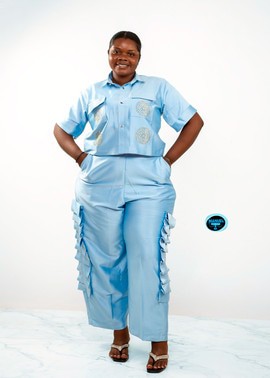 Manuel Fashion Sky Blue Elegance Jumpsuit