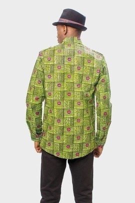 Chemise Ankara colorée à imprimé africain, vêtements pour hommes