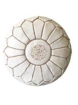 Pouf Marocaine en vrai cuir naturel