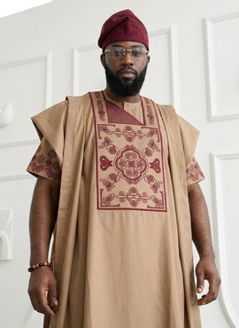 L’AGBADA EN VELOURS CÔTELÉ