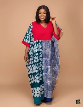 Le boubou Adire Aria Fusion color-blocking