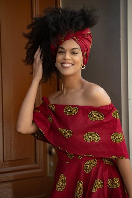 OYIN RED AND YELLOW HEADWRAP
