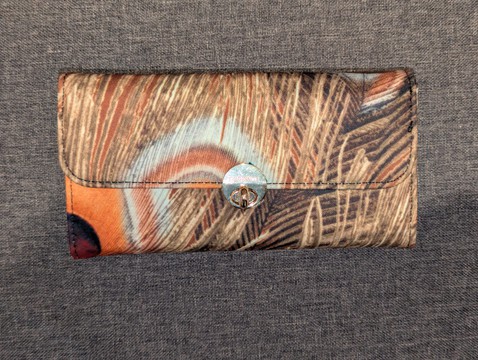 ORANGE FEATHER WALLET