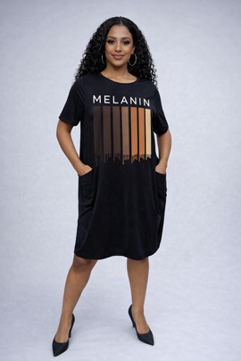 Loose dress with pockets "Melanin"