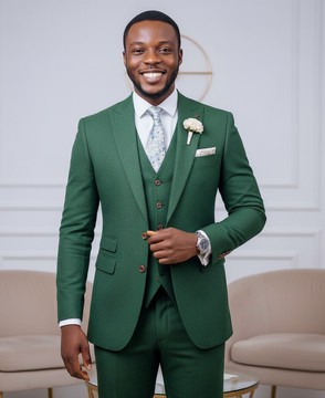 Custom-Made Green 3-Piece Suit