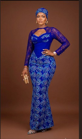 Robe à motifs bleu royal