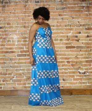 Robe bustier à imprimé Ankara