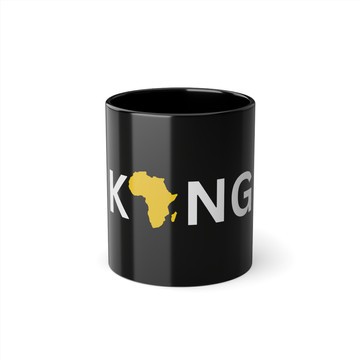 King Mug | Royal Crown Coffee Mug | Black King Ceramic Coffee Cup | Afro Inspired Gift Mug for Men