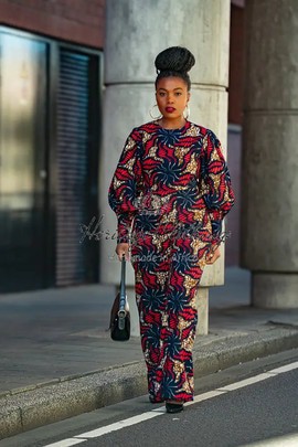 OLIVIA NAVY BLUE AND RED JUMPSUIT