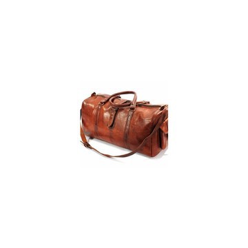Handmade genuine leather travel bag with shoe compartment - Large weekend bag