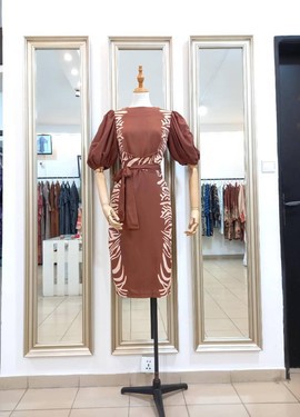 AYA TIGER BROWN DRESS