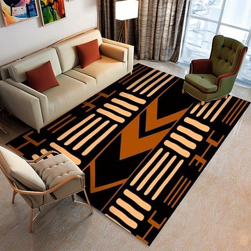 Unique Afrocentric Rug | Ethnic Print Carpet Zigzag (LARGER SIZES AVAILABLE)