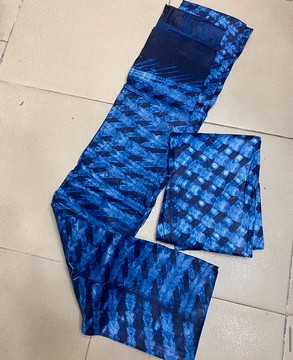 African Adire Eleko/ Indigo/ Adire Alarodudu Fabric