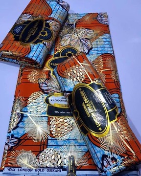 London Gold Osikani/  Embellished Super wax/ 6 yards