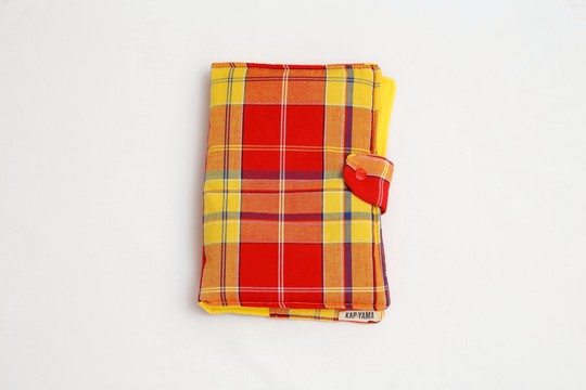 Madras Red health book cover Handmade