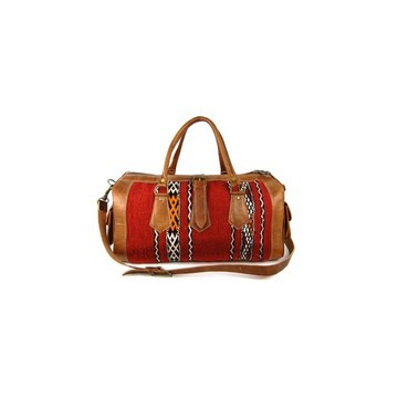Handmade genuine leather travel bag with shoe compartment - Large weekend bag