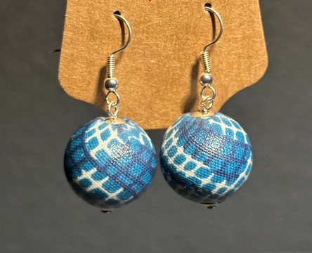 YEMOJA NDOP / TOGUH BLUE necklace in WAX fabric-loincloth beads