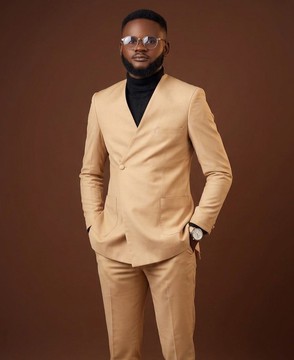 Camel 2-Piece Single-Button Suit