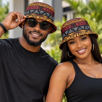 Chapeau bob à imprimé bogolan en tissu de boue | Coiffure à imprimé africain | Bynelo