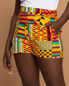 Bold Kente Print Swim Shorts