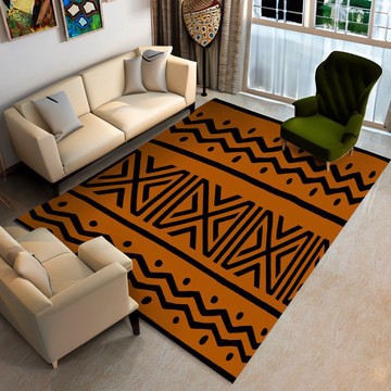 African Mudcloth Print Carpet Rug (LARGER SIZES AVAILABLE)